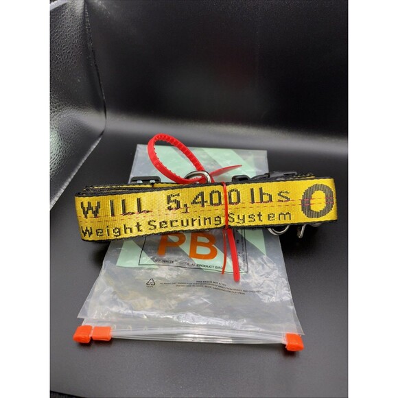 $282 Off-White Men's Yellow Industrial Logo Buckle Woven Belt One Size - Picture 2 of 5